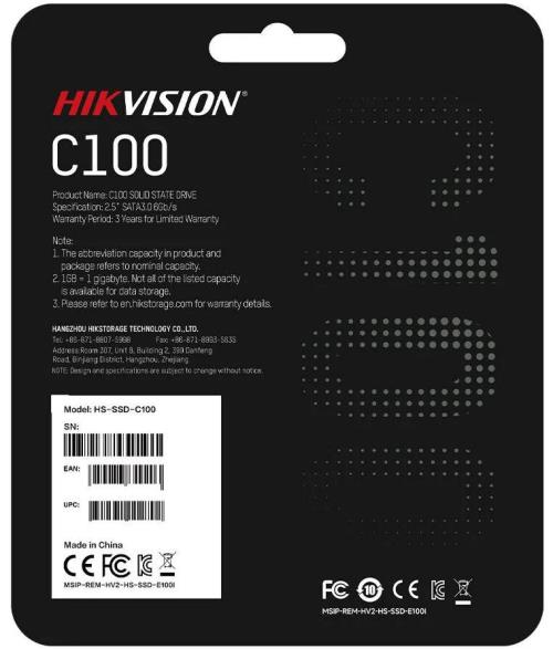 HIKVISION 240GB SSD-C100/240G 550/420 2.5" SSD Harddisk